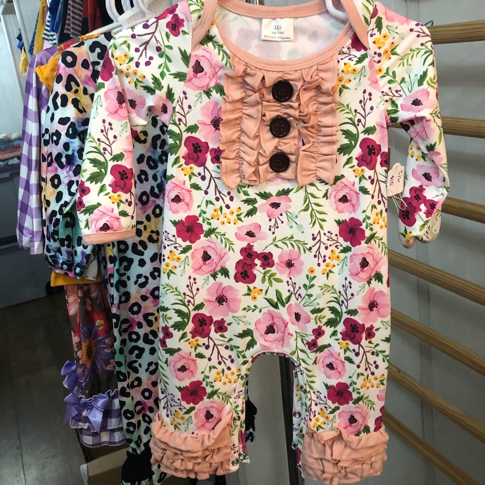 Pink Floral Romper
